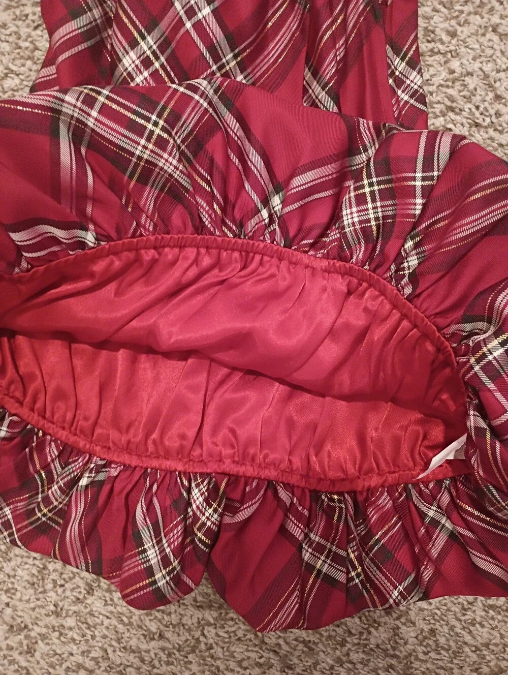 Holiday The Childrens Place Sz 4 Red Plaid Bubble Dress NWT